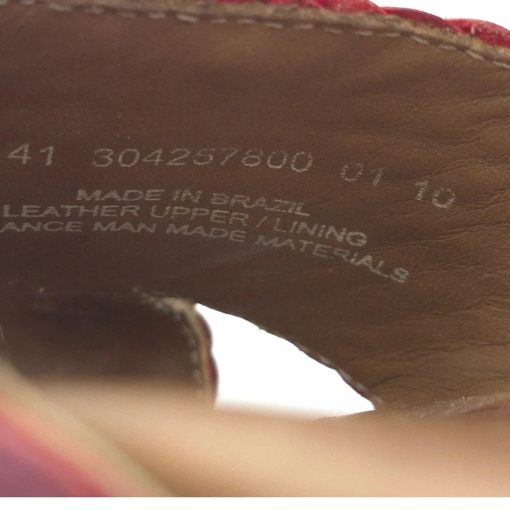 Dansko Oxblood Woven Leather‎ Slide Sandals 41/10 Comfort Wedge Boho